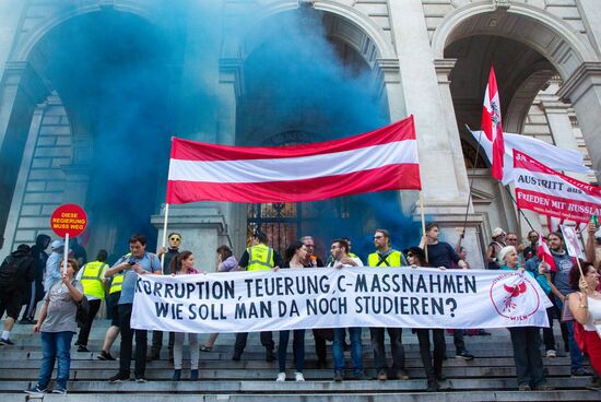 Акция протеста против инфляции в Вене