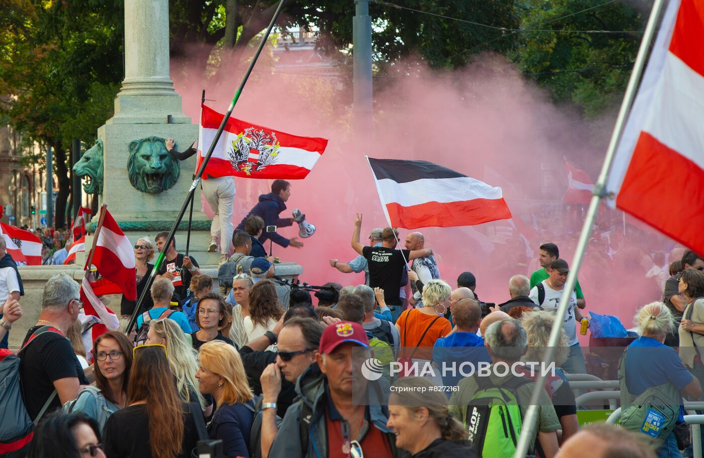 Акция протеста против инфляции в Вене