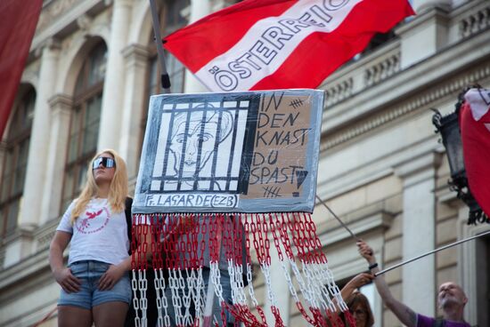 Акция протеста против инфляции в Вене