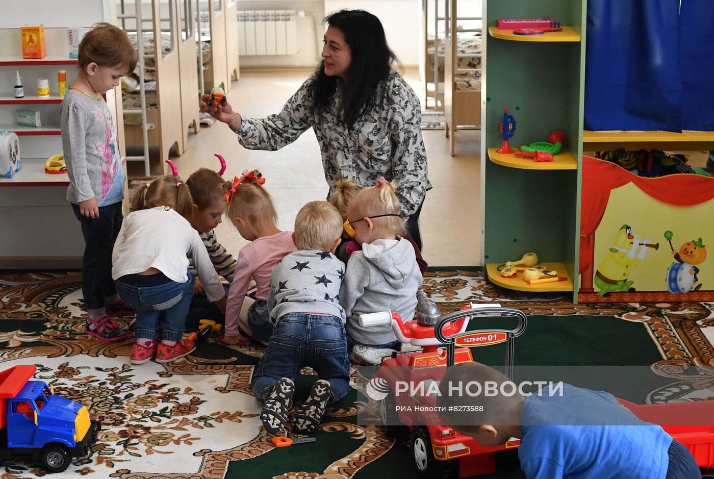 Открытие восстановленного тульскими строителями детсада в Мариуполе