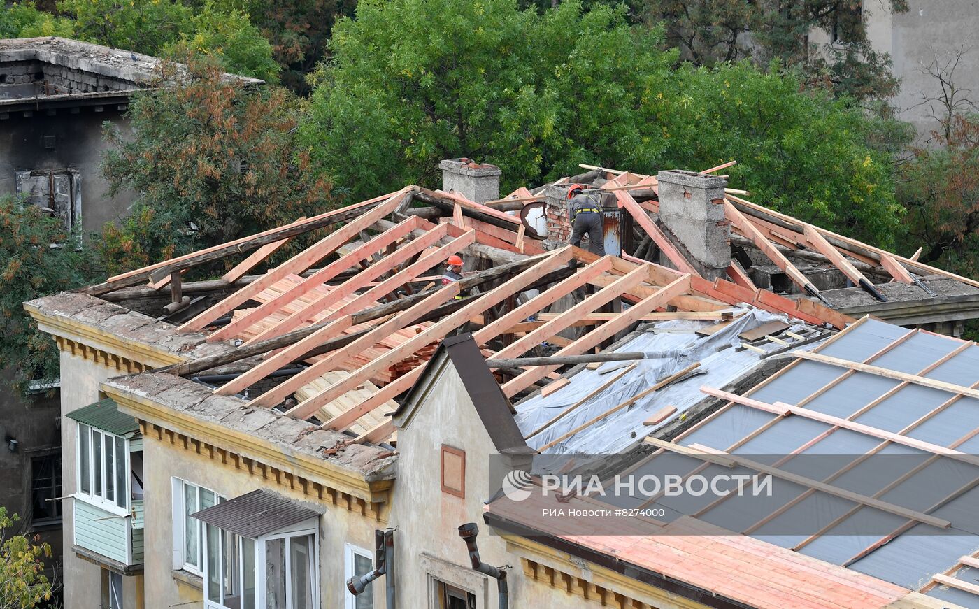 Восстановление жилых домов в Мариуполе строителями из Тулы