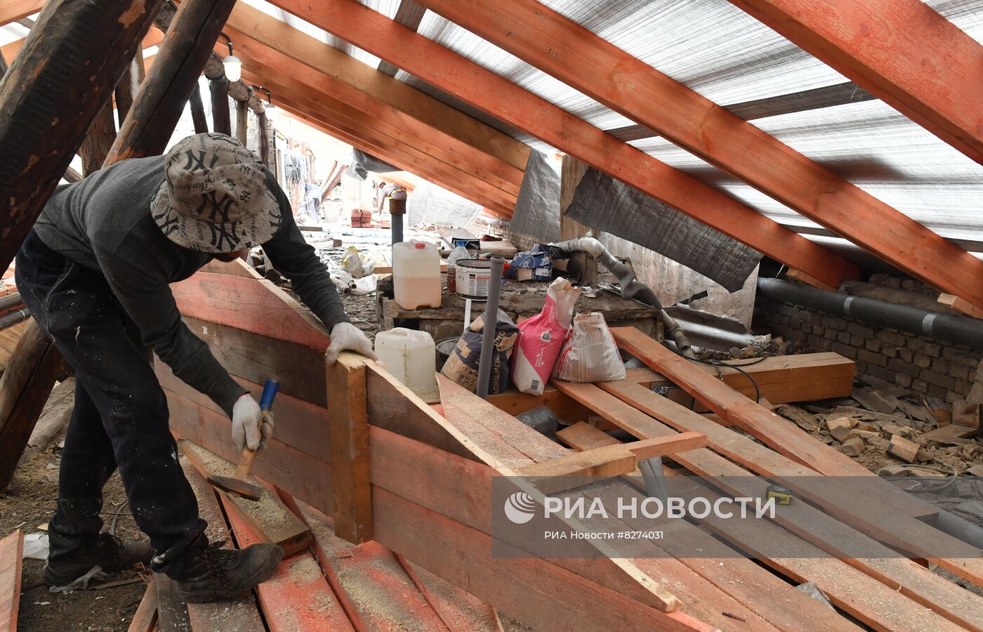 Восстановление жилых домов в Мариуполе строителями из Тулы
