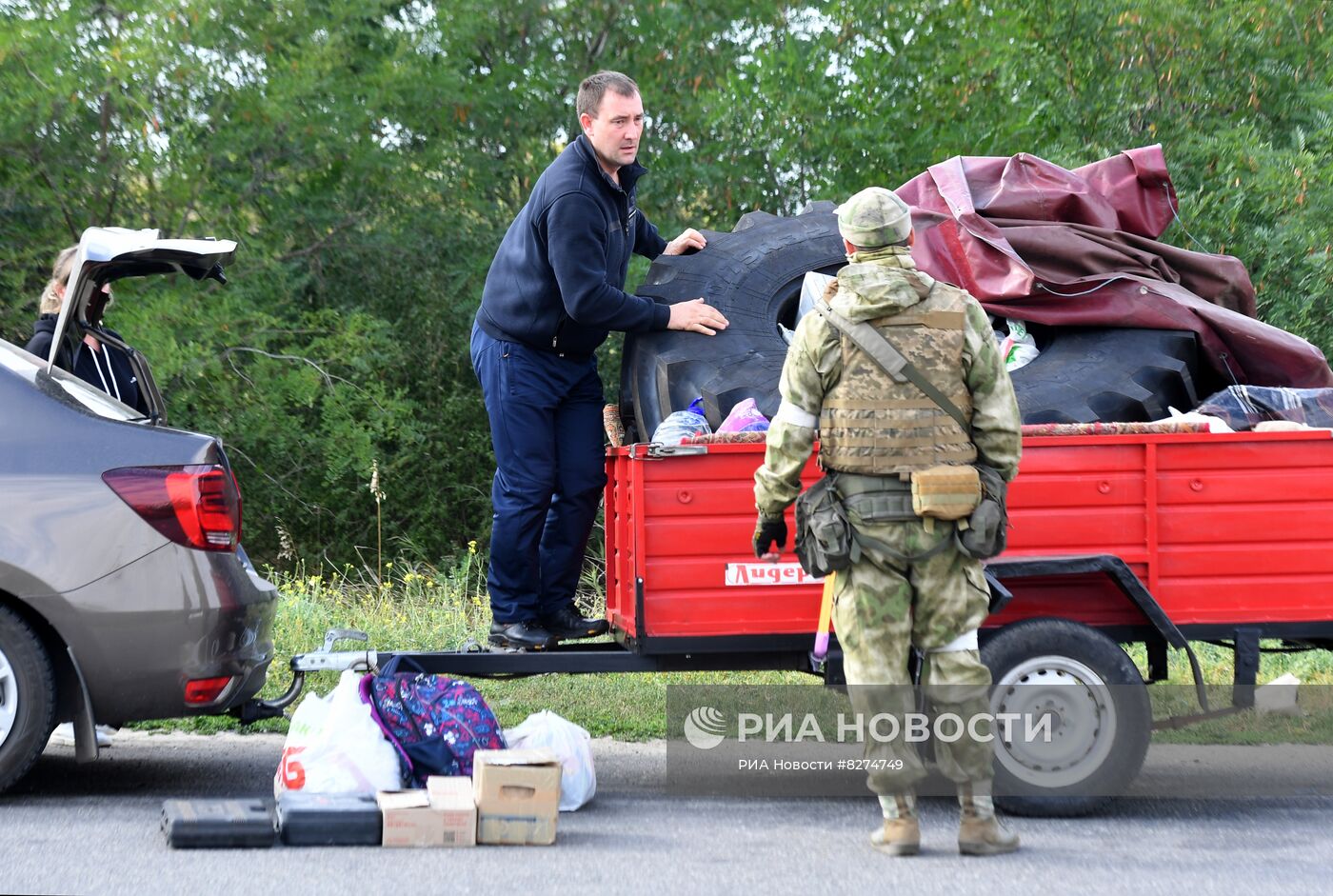 Работа пропуского пункта "Васильевка" в Запорожской области