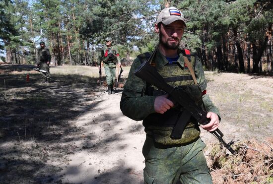 Казачьи подразделения в районе Красного Лимана в ДНР