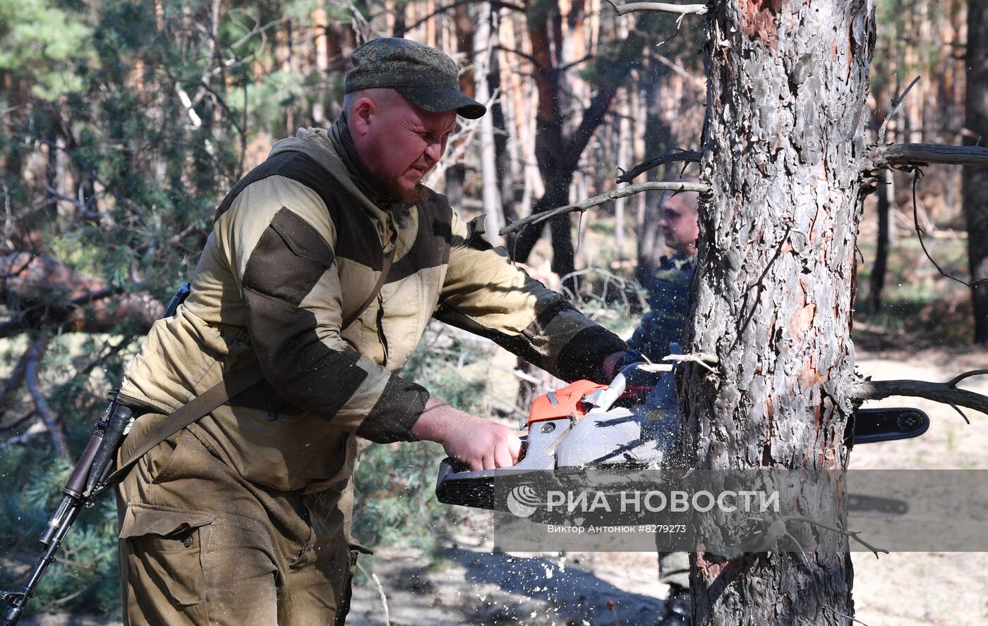 Казачьи подразделения в районе Красного Лимана в ДНР