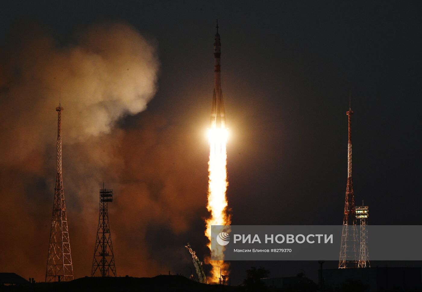 Пуск РН "Союз-2.1а" с ПК "Союз МС-22" с космодрома Байконур