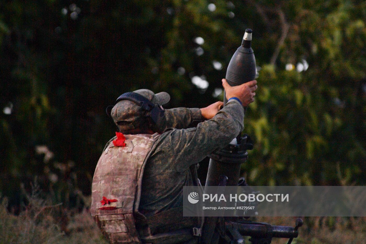 Казачьи подразделения в районе Красного Лимана в ДНР