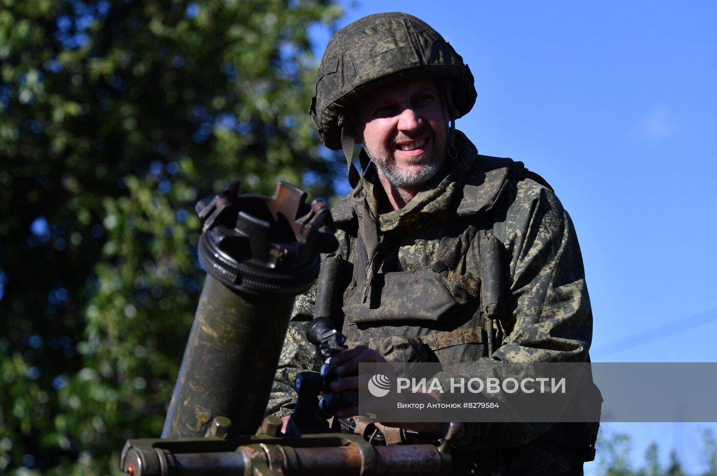 Казачьи подразделения в районе Красного Лимана в ДНР