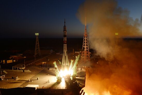 Пуск РН "Союз-2.1а" с ПК "Союз МС-22" с космодрома Байконур