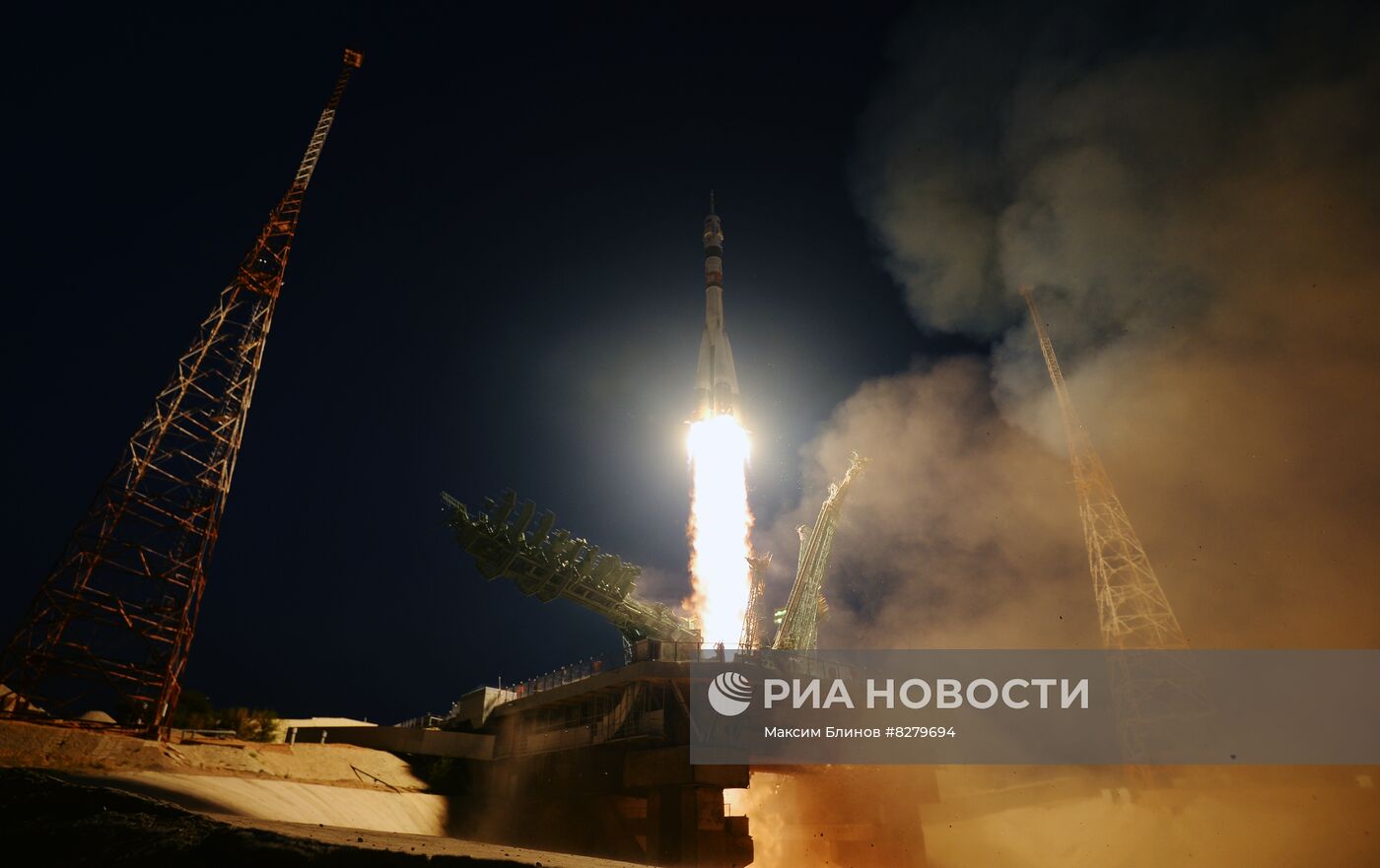 Пуск РН "Союз-2.1а" с ПК "Союз МС-22" с космодрома Байконур