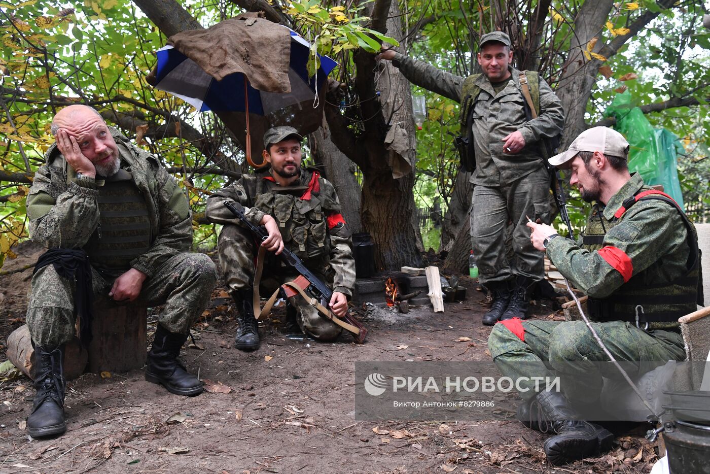 Казачьи подразделения в районе Красного Лимана в ДНР