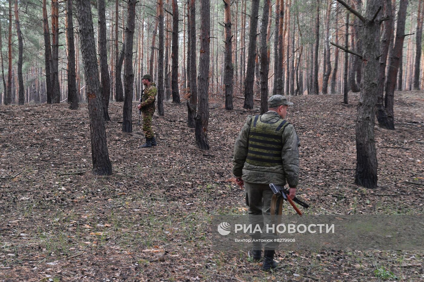 Казачьи подразделения в районе Красного Лимана в ДНР