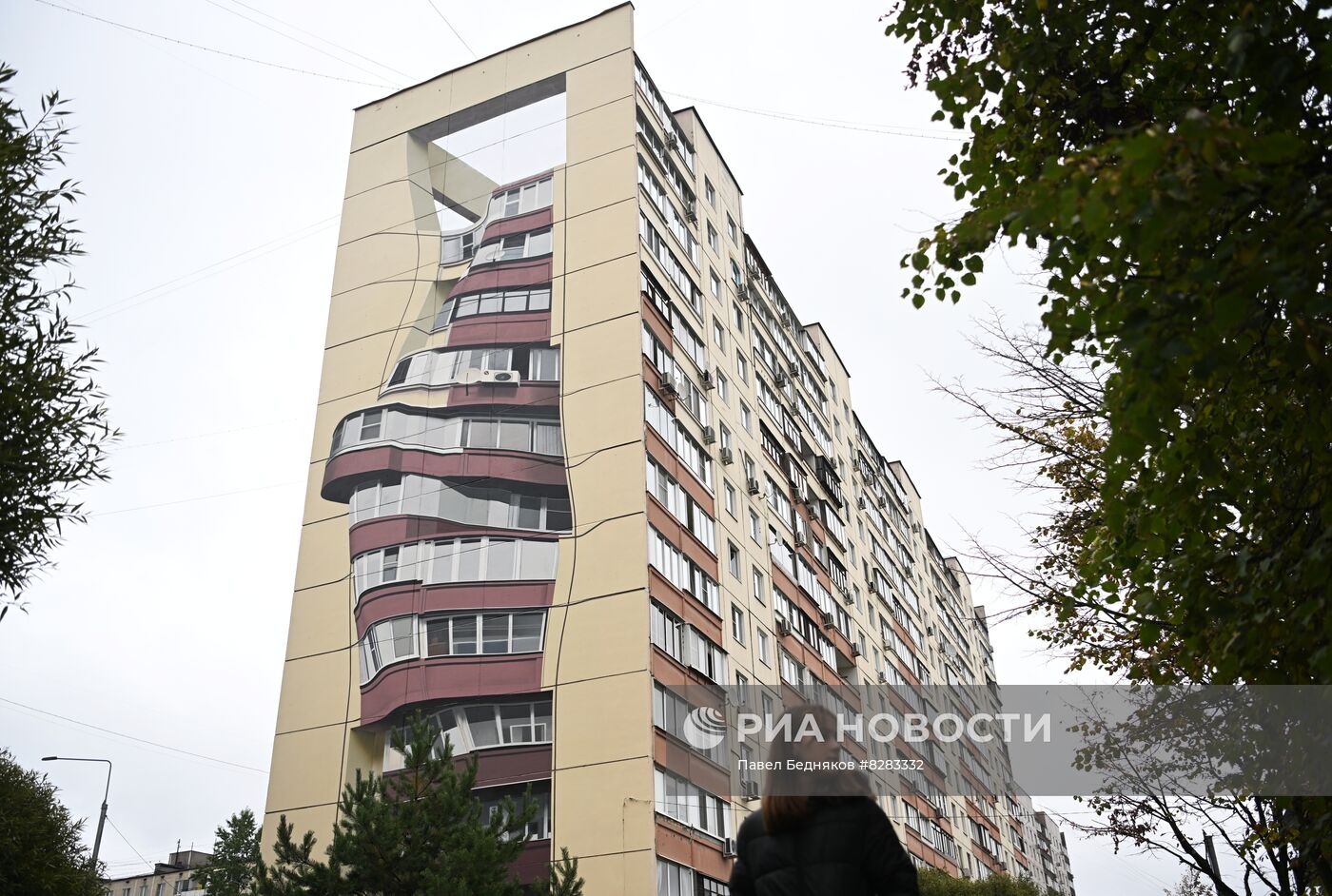 Муралы на фасадах жилых домов в Балашихе