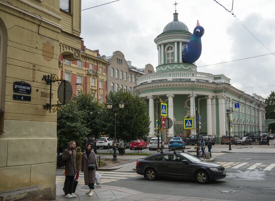 Голубь Аннатолий на колокольне церкви Аннекирхе