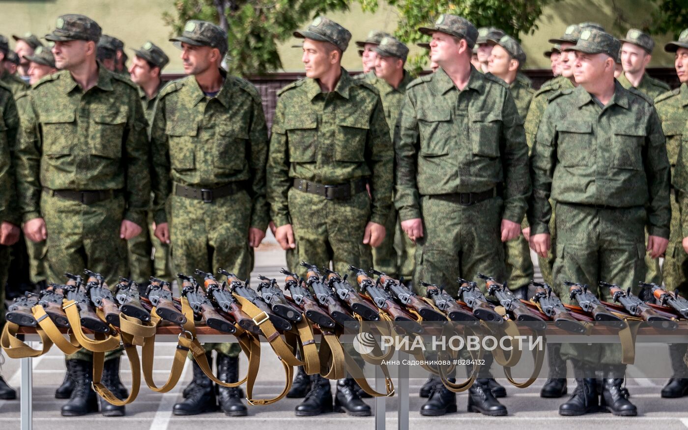 Принятие присяги призванными в рамках частичной мобилизации в Крыму