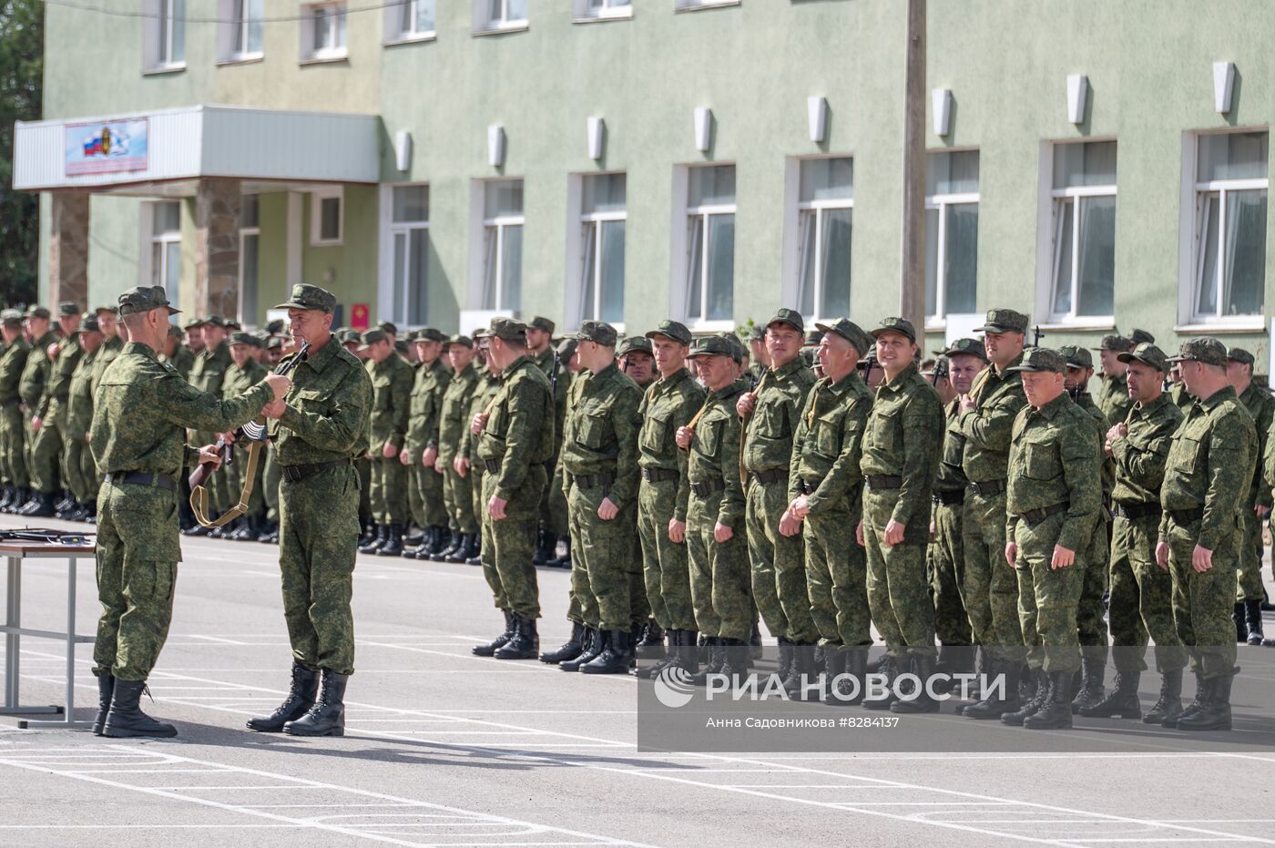 Принятие присяги призванными в рамках частичной мобилизации в Крыму