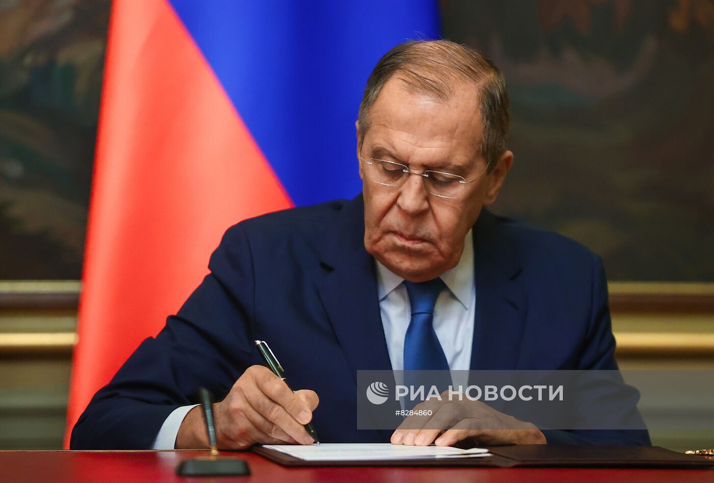 Встреча министров иностранных дел РФ и Абхазии С. Лаврова и И. Ардзинбы