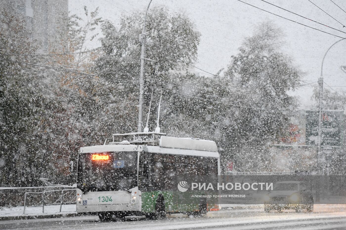 Первый снег в Новосибирске