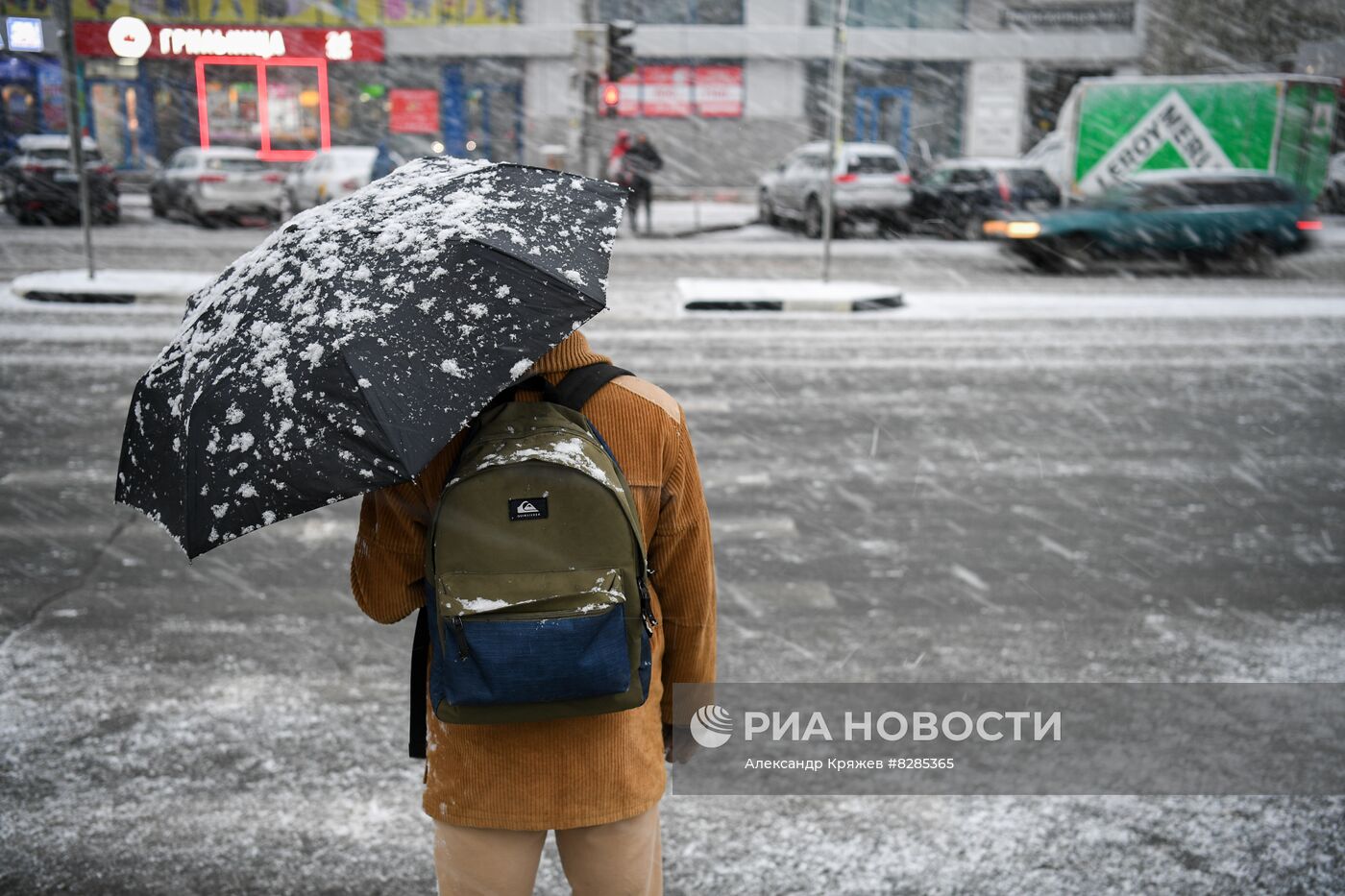 Первый снег в Новосибирске