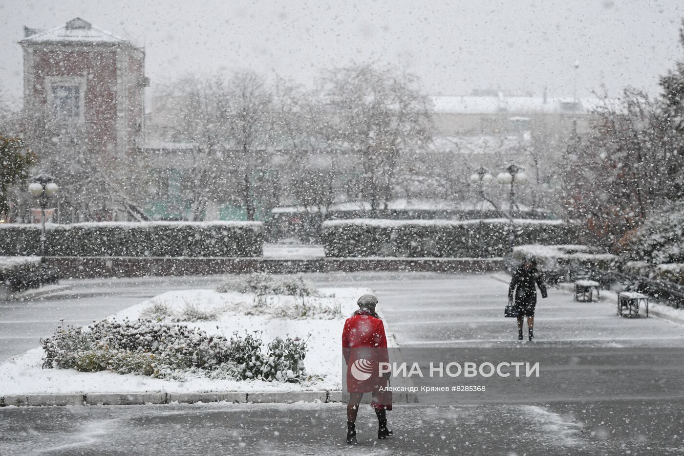 Первый снег в Новосибирске