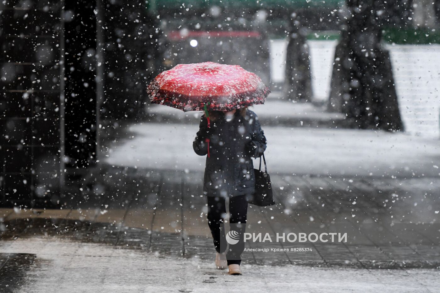 Первый снег в Новосибирске