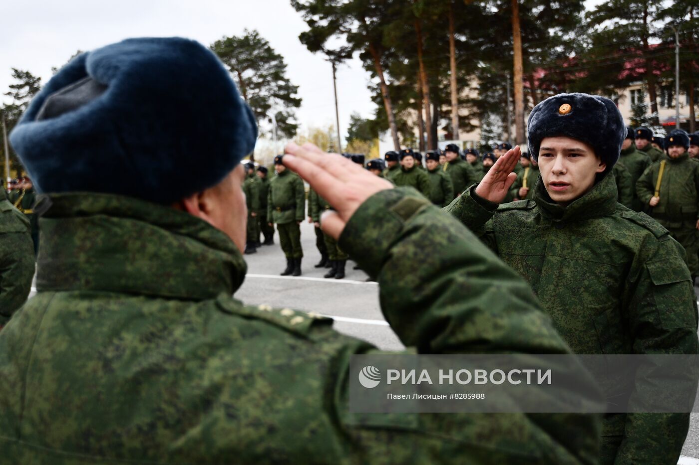 Подготовка мобилизованных перед отправкой в войска