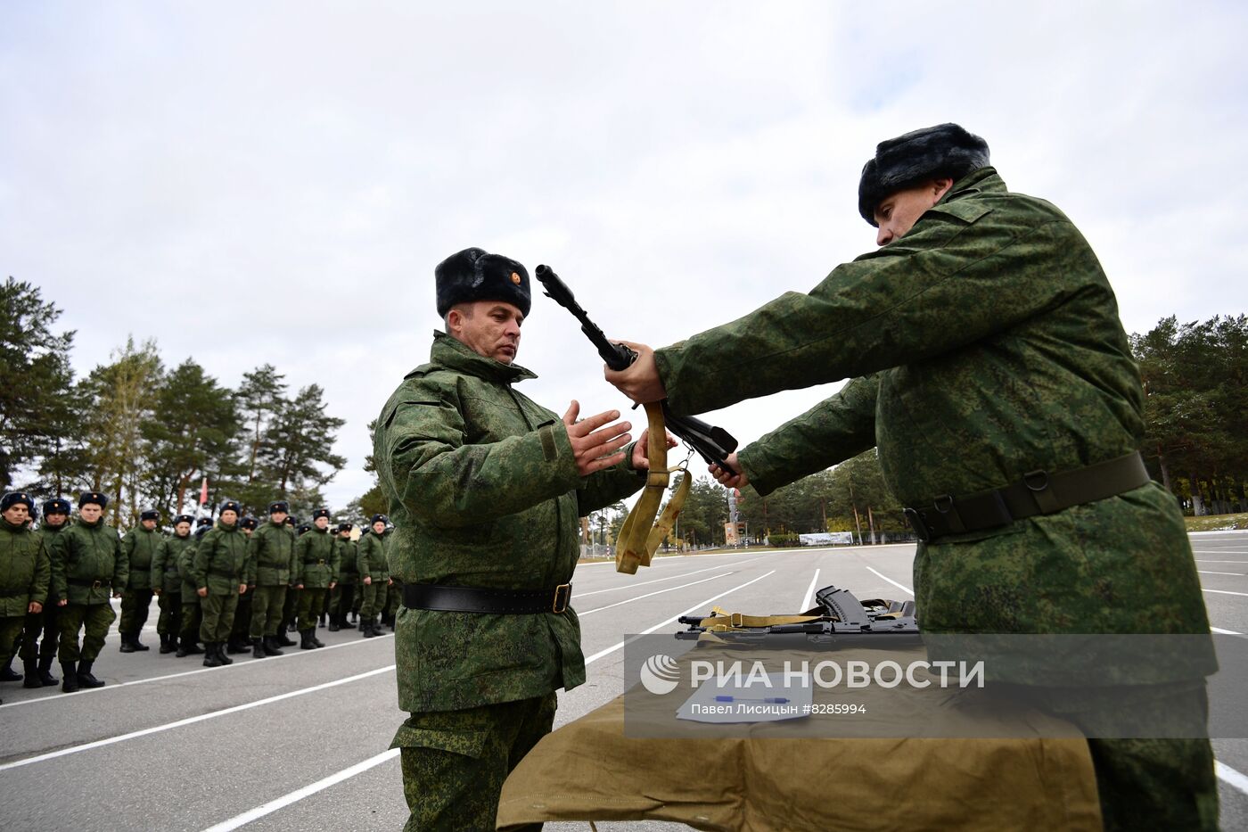 Подготовка мобилизованных перед отправкой в войска