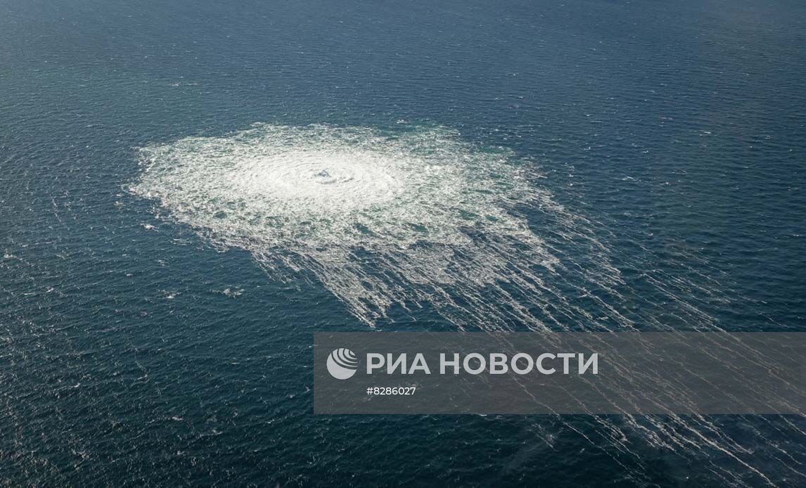 Место утечки на газопроводе "Северный поток"