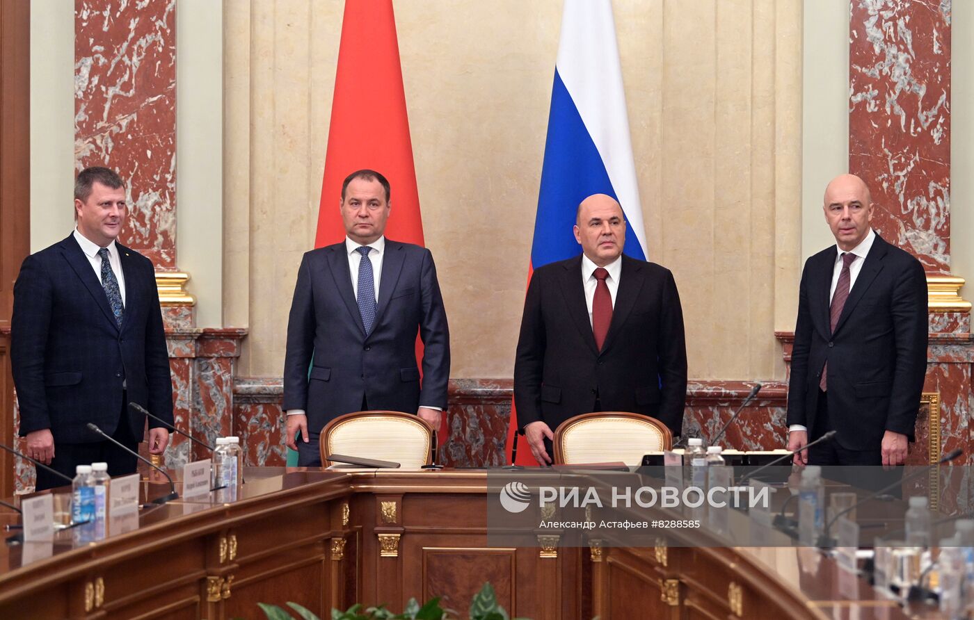 Премьер-министр РФ М. Мишустин встретился с премьер-министром Белоруссии Р. Головченко 