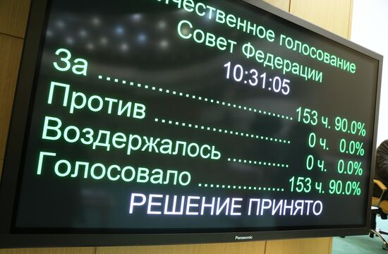 Заседание Совета Федерации РФ