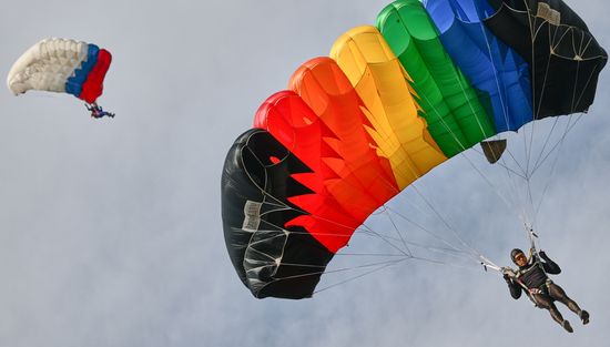 Соревнования по парашютному спорту в Гудермесе