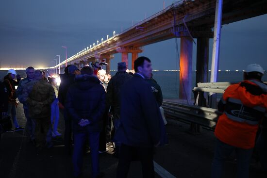 Пресс-подход С. Аксенова и М. Хуснуллина на Крымском мосту