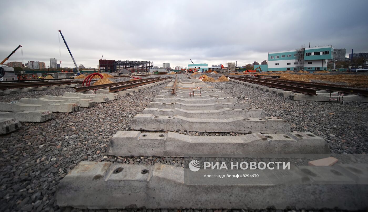 Строительство электродепо "Аминьевское"