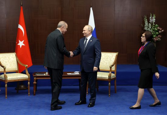 Президент РФ В. Путин встретился с президентом Турции Р. Т. Эрдоганом