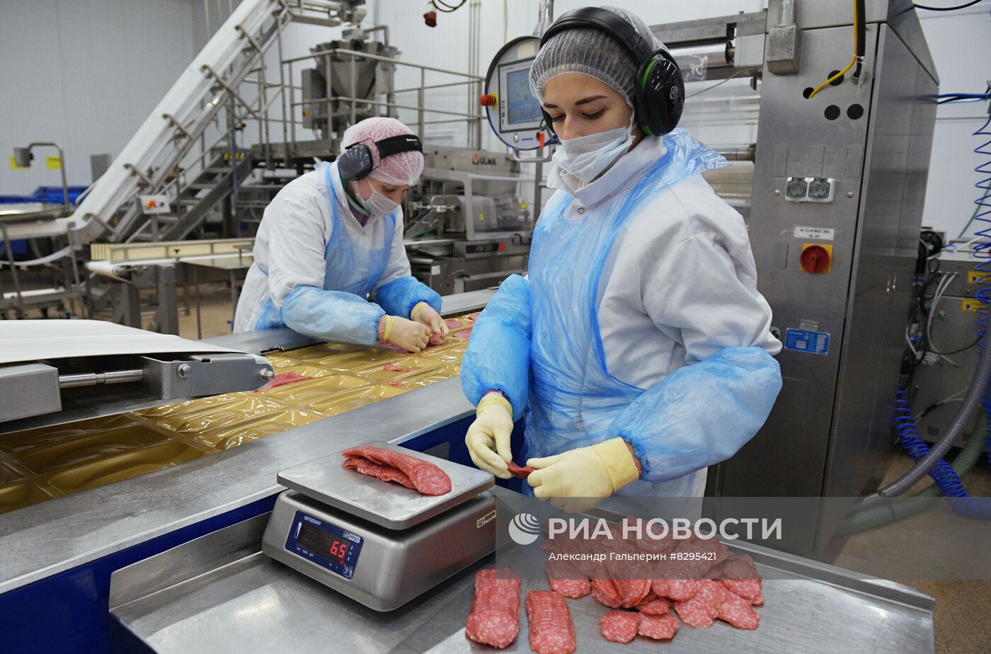 Производство мясной продукции на предприятии 