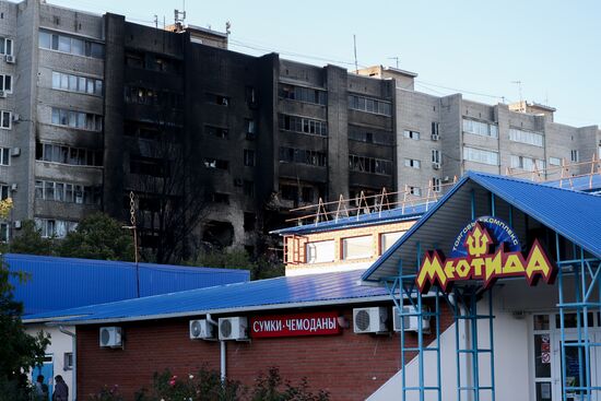 Последствия крушения Су-34 в Ейске