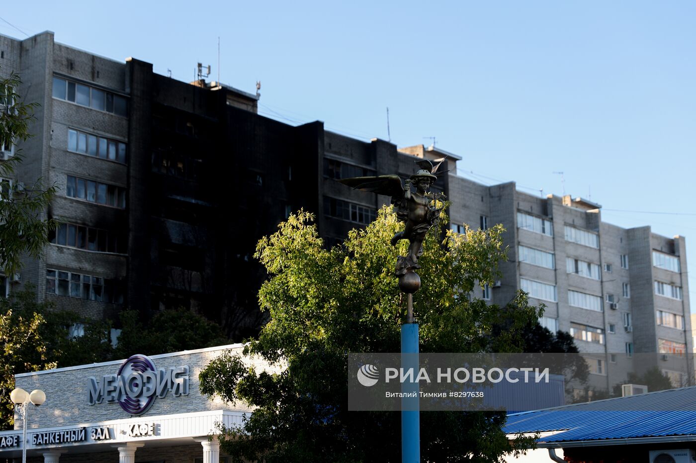 Последствия крушения Су-34 в Ейске