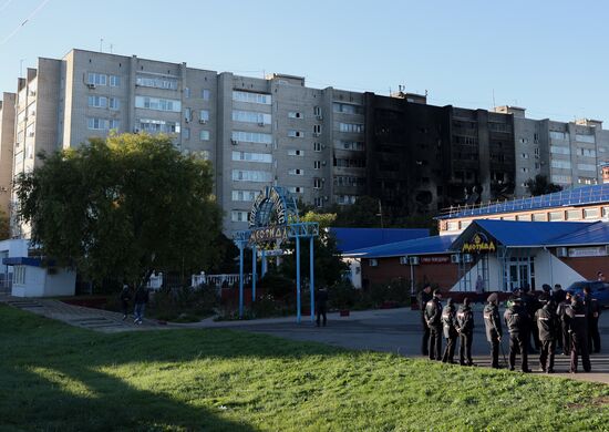 Последствия крушения Су-34 в Ейске