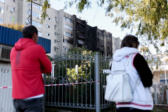 Последствия крушения Су-34 в Ейске