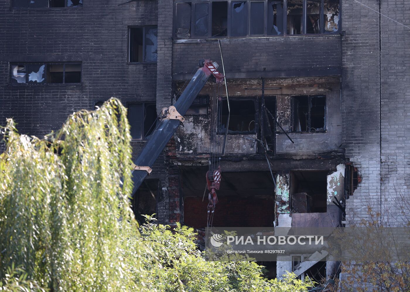 Последствия крушения Су-34 в Ейске