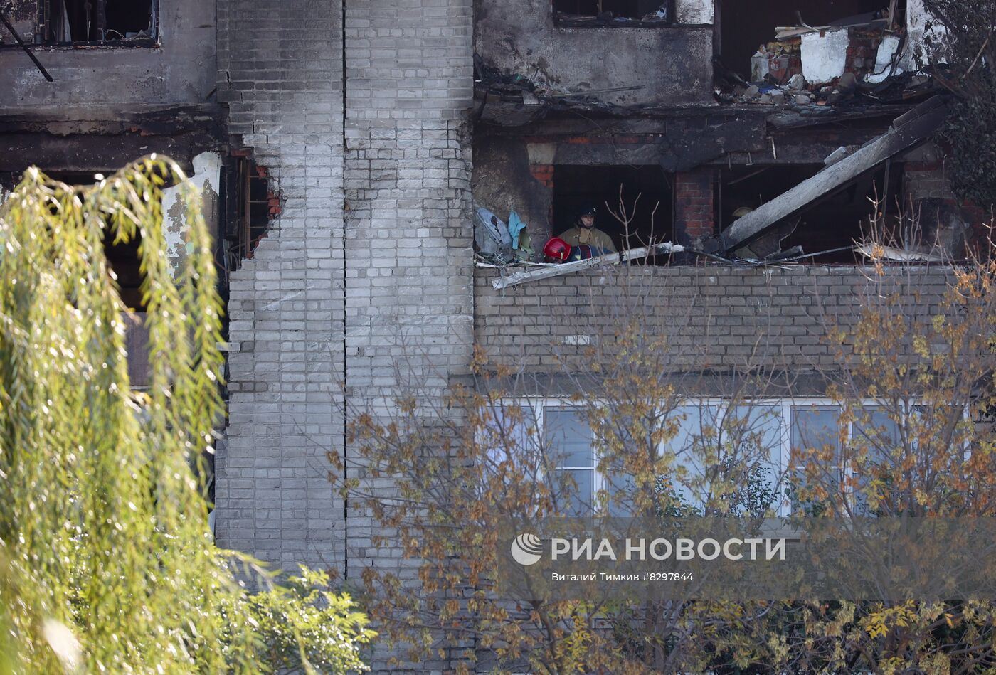 Последствия крушения Су-34 в Ейске