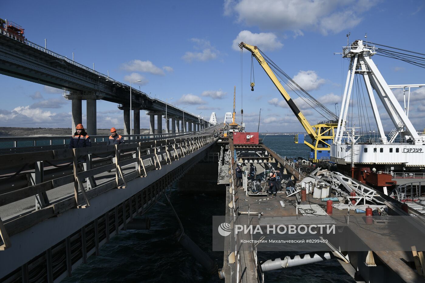 Крымский мост железнодорожная часть