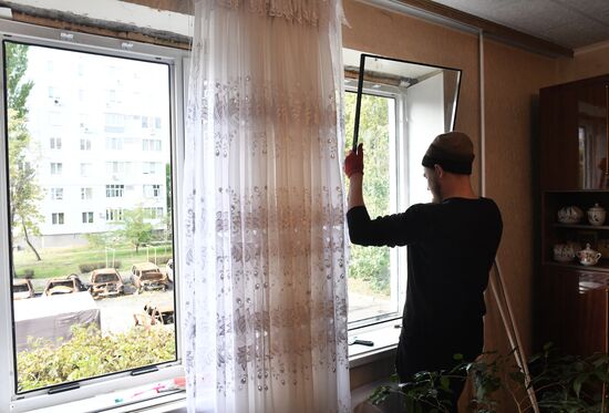 Восстановление разрушенных после обстрела ВСУ квартир в Энергодаре