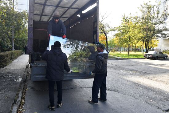 Восстановление разрушенных после обстрела ВСУ квартир в Энергодаре