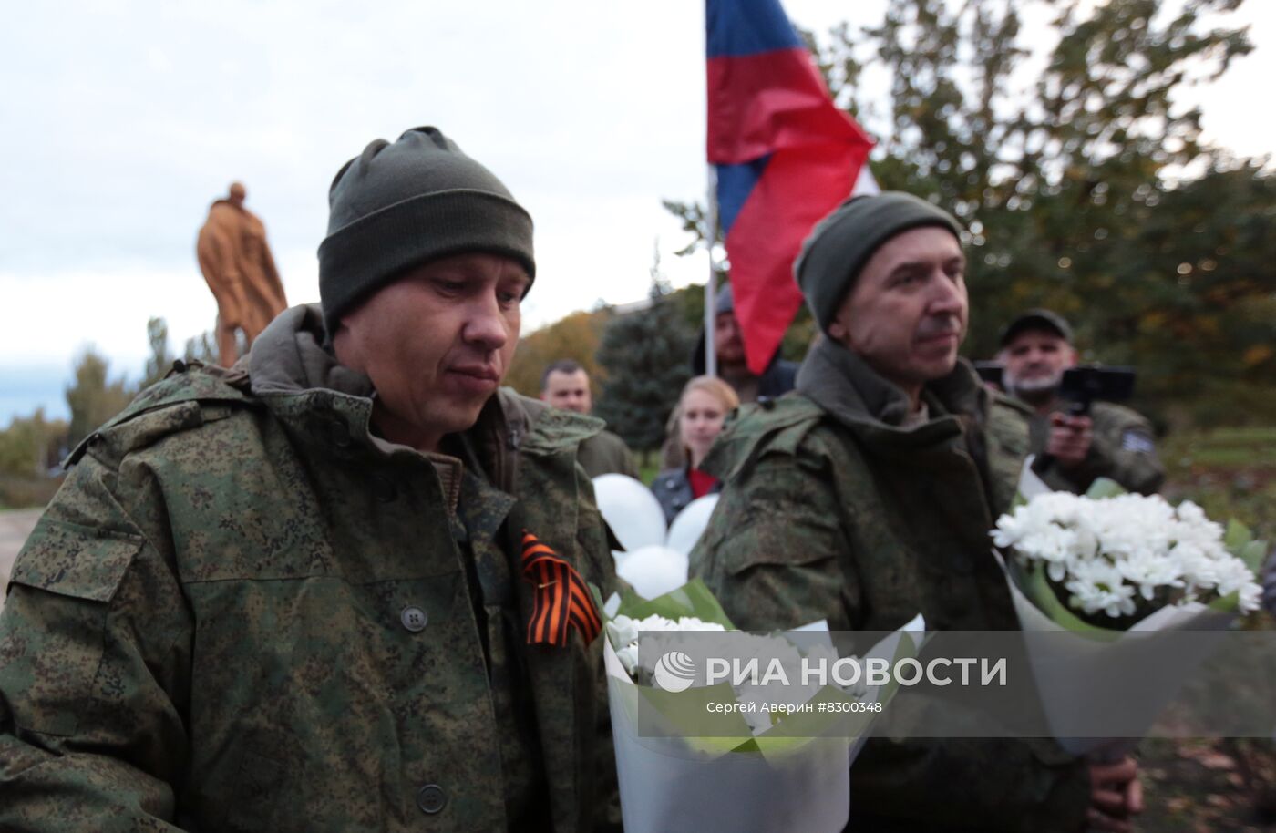 Встреча вернувшихся из плена бойцов в ДНР