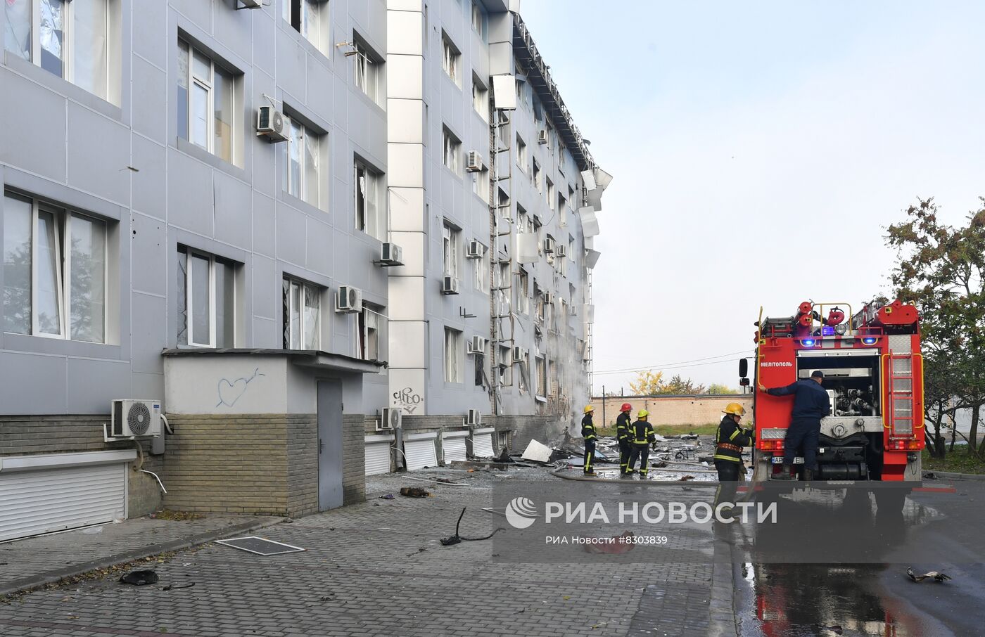 Взрыв у здания запорожской областной телекомпании "ЗаТВ" в Мелитополе
