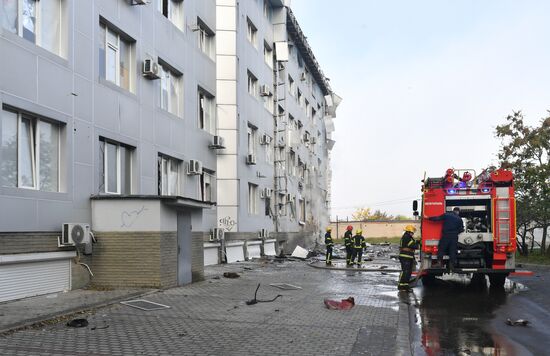 Взрыв у здания запорожской областной телекомпании "ЗаТВ" в Мелитополе