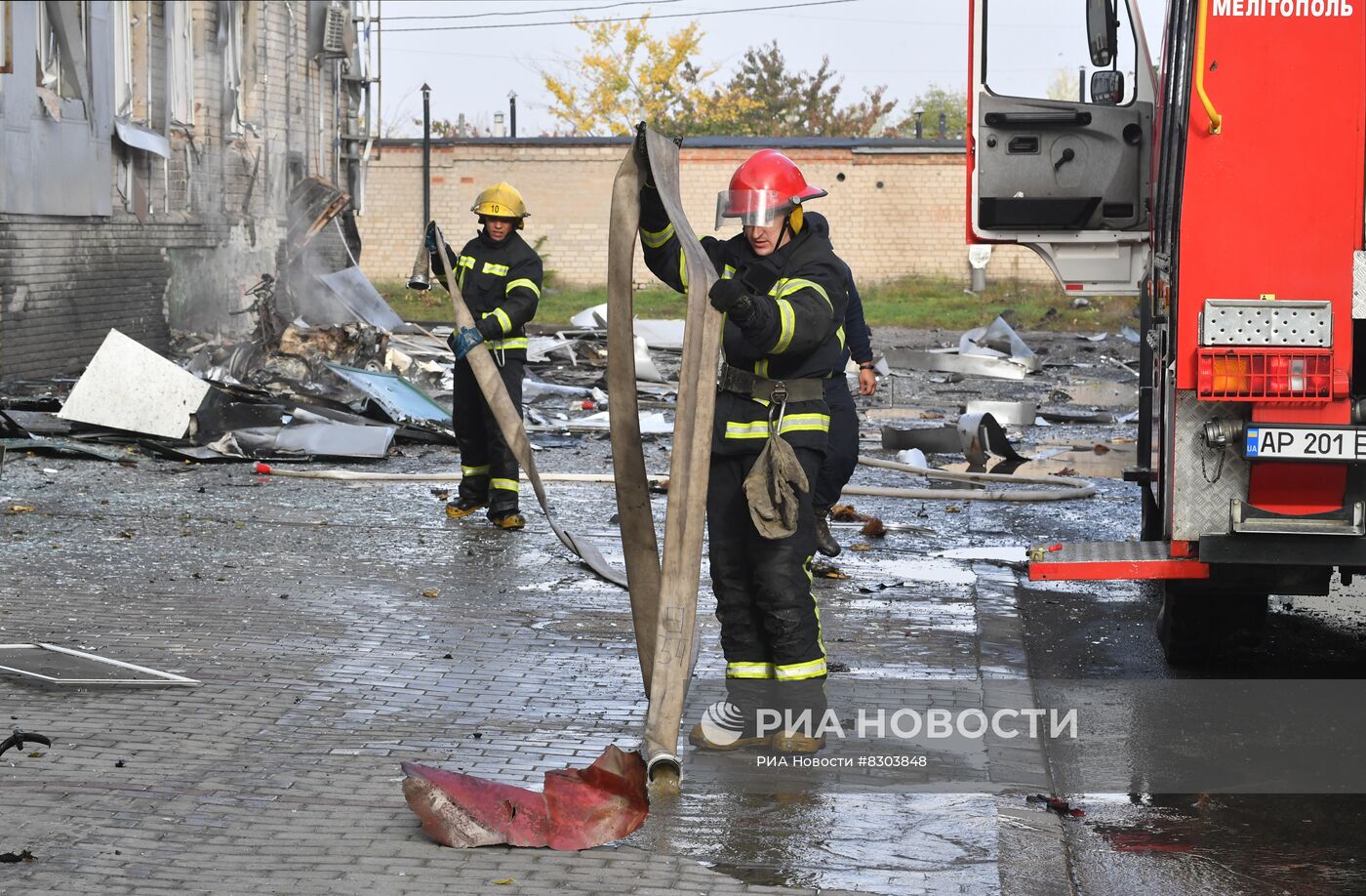 Взрыв у здания запорожской областной телекомпании "ЗаТВ" в Мелитополе