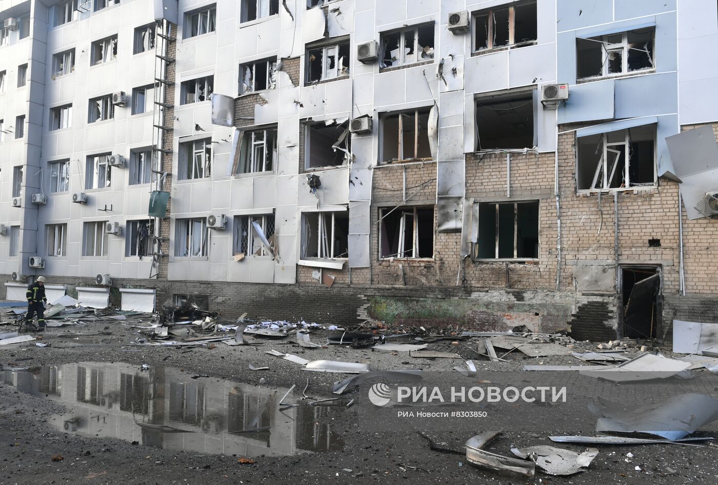 Взрыв у здания запорожской областной телекомпании "ЗаТВ" в Мелитополе