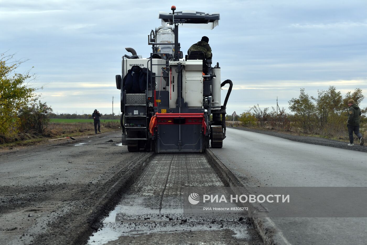 Работы по ремонту дорожного полотна в Запорожской области